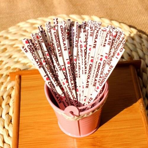 I love chocolate'Twist Ties, Metallic Twist Ties , Wrapping Ties For Cake,Gift Packing