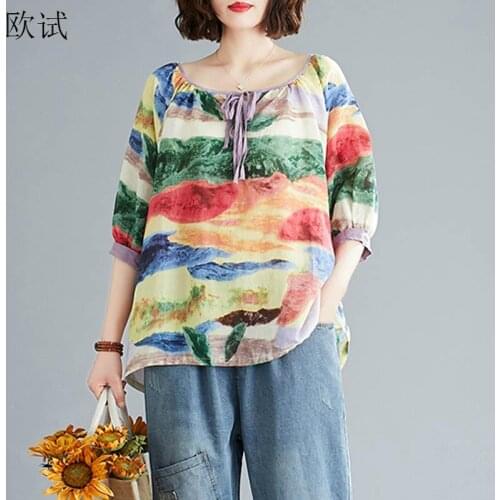 Plus Size Oversize T Shirt Women Harajuku Tshirt Summer T-Shirt Print Cotton Linen Ladies Tshirts Shirt 2020 4XL Graphic Tees