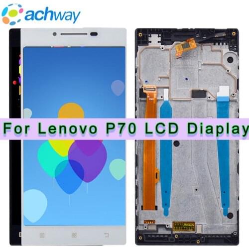 100% Tested 5.0" LCD LENOVO P70 LCD Display Touch Screen with Frame for LENOVO P70 Display Screen Assembly P70-A LCD P70t P70a