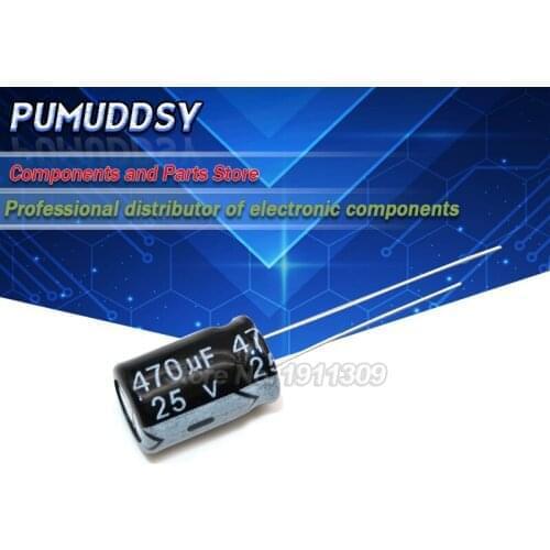 1000PCS Higt quality 25V470UF 8*12mm 470UF 25V 8*12 Electrolytic capacitor