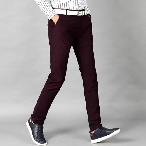 2018 Spring Classic New High Quality Mens Elastic Casual Pants Mens Business Dress Slim Jogger Stretch Long Trouser Male