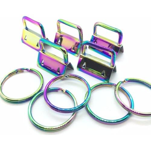 50Sets 1" 25mm Key Fob Hardware For Keychain Split Ring Wrist Wristlets