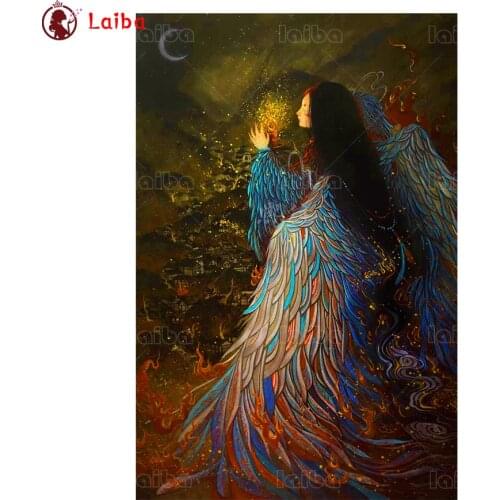 5d photo Round Diamond Painting Fantasy art, angel, wings Full Drill Square Mosaic Home Decor Handmade Embroidery Gift