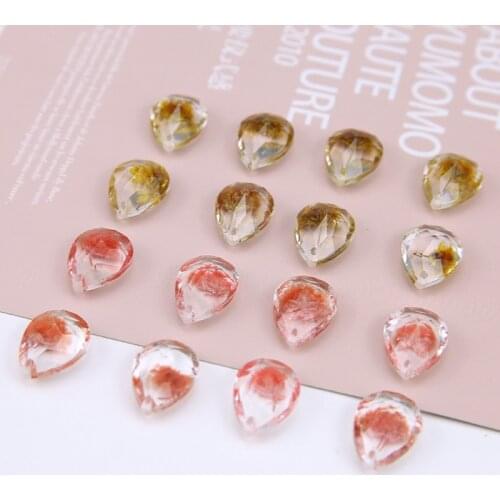 6pcs Korean Fashion Resin Earrings Embedded Dried Flowers Pearl Pendant Statement Earrings For Women Diy Jewelry Accessories
