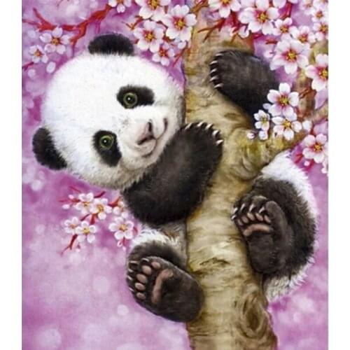 100% Full 5D Diy Daimond Painting Cross-stitch Cartoon Panda 3D Diamond Painting Round Rhinestone Painting Embroidery Diamant