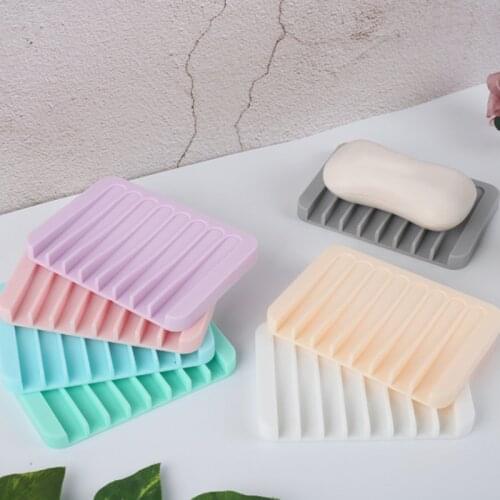 Anti-skidding Home Improvement Silicone Flexible Bathroom Fixtures Bathroom Hardware Tray Soapbox Soap Dishes Plate Holder