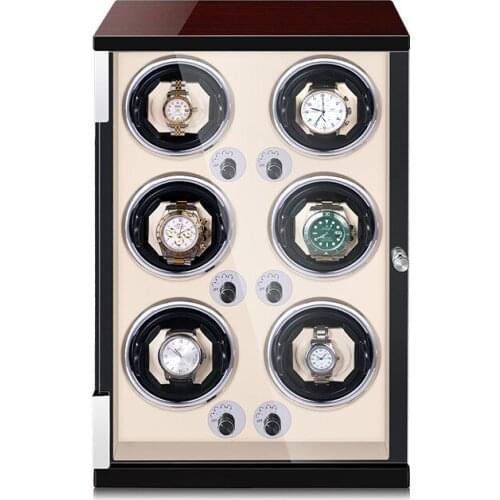 Automatic Watch Winders Box Carbon Fiber Watch Winder 6 Epitopes Rotator Luxury Rotating Winding Display Storage Box LED Light