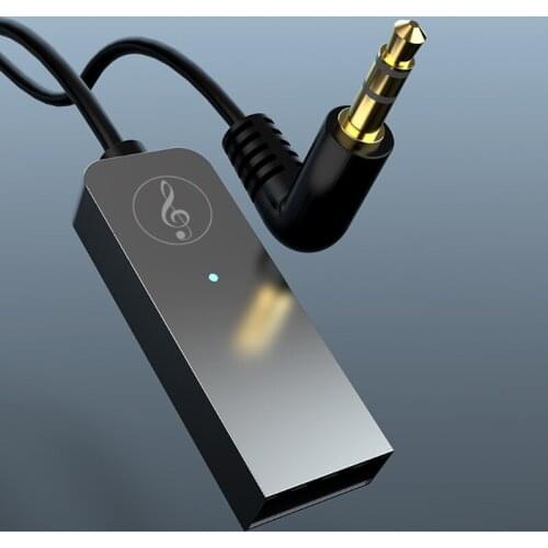 The New Car Bluetooth Compatible Receiver Adapter 3.5 Mm Jack Audio Stereo Built-in Microphone Hands-free Call Converter