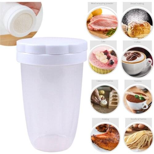 Household Plastic Flour Cocoa Powder Sifters DIY Baking Supply Dredges Shaker Duster for Kitchen Flour Sieve Tool