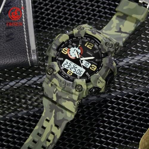 Digital Quartz Men Watch reloj hombre Army Blue Waterproof Outdoor Sport Electronic LED Wristwatches Big Dial Silicone Clocks