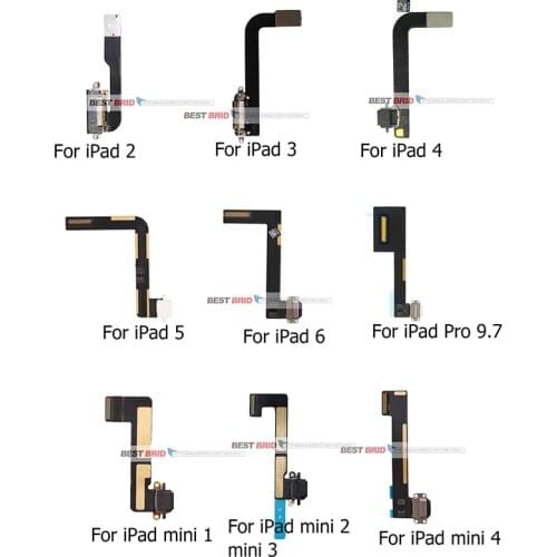 1Pcs Charging Port Flex Cables For iPad 2 3 4 5 6 Pro 9.7 Min1 2 3 4 USB Charger Connector Charging Flex Cable Replacement Parts