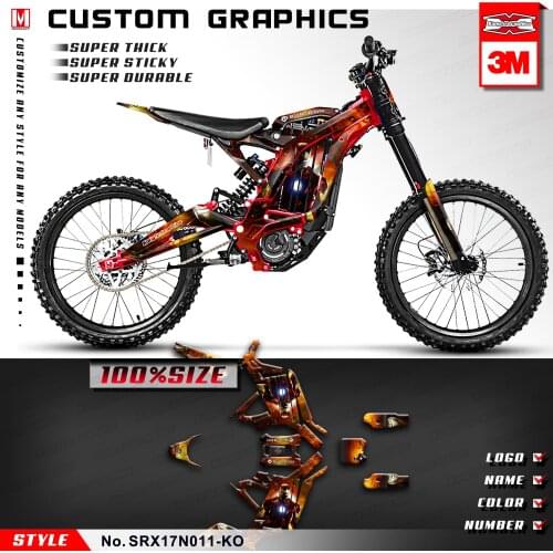 KUNGFU GRAPHICS Personalized Sticker Kit Full Vinyl Wraps for Sur-Ron Light Bee X/S Electric Bike (Style no. SRX17N011-KO)