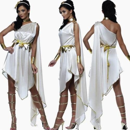Halloween Cosplay Costumes Elegant Greek Goddess Maxi Dress Purim Stage Play Masquerade Party dress