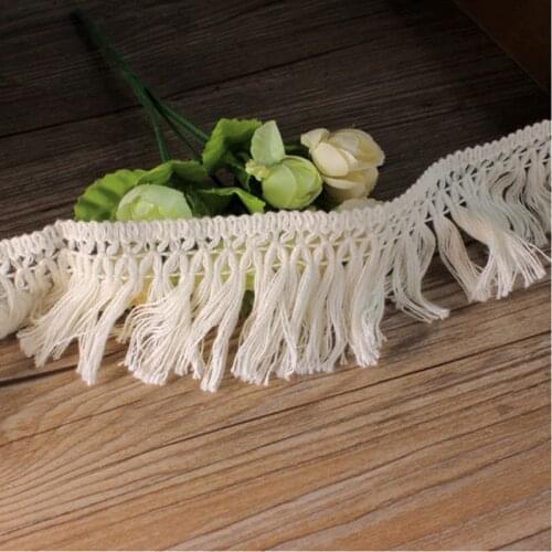 10 yards 5.5 cm Tassel Cotton Ivory Lace Trims DIY Crafts for Clothing Apparel Sewing Accessories High Quality
