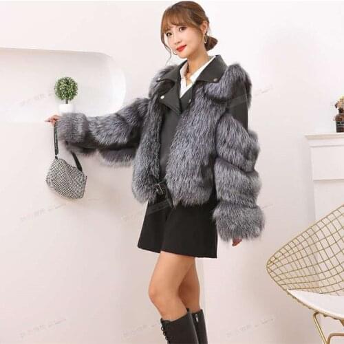 Fashion Real Fox Fur Coats With Genuine Sheepskin Wholeskin Natural Jacket Vest Outwear Luxury Women 2020 Winter New
