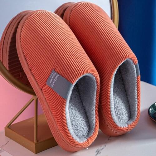 Fashion Warm Home Slippers For Men Winter Furry Short Plush Man Slipper Non Slip Bedroom Slippers Women Couple Indoor Male Shoes