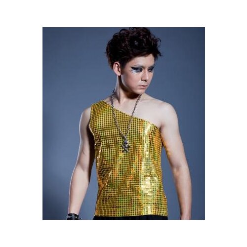 England Silver Gold sequins Singer stage mens vest men brand roupas masculinas sexy tank 1 camisetas regatas Customizable