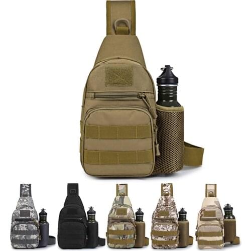 Mans Tactical Chest Bag Outdoor Military Camouflage Shoulder Bag Water Cup Hunting Travel Camping Cycling Men Crossbody Bags