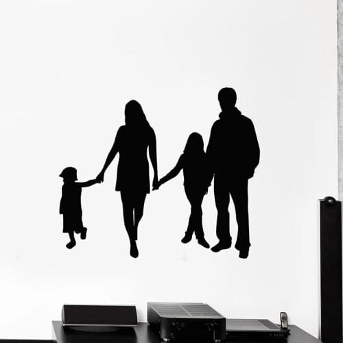 Big Family Wall Decal Husband Wife Children Vinyl Window Stickers Baby Room Living Room Home Decor Silhouette Wallpaper Art E467
