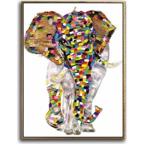New handmade Modern Canvas on Oil Painting Lucky African elephants 3D Paintings Home living room Decor Wall Art 20190425010