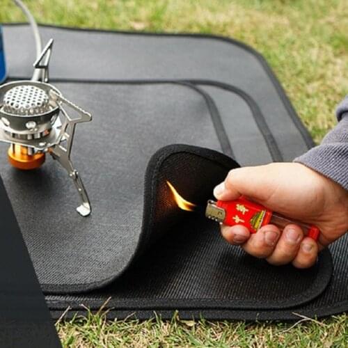 New Outdoor Camping Fireproof Cloth Picnic Barbecue Flame Retardant Protective Mat Silicone Coated Fireproof Grill Mat