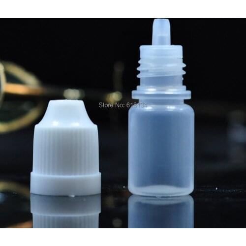 Wholesale -5ml PE childproof cap bottle with 10000pcs dropper bottle plastic bottle