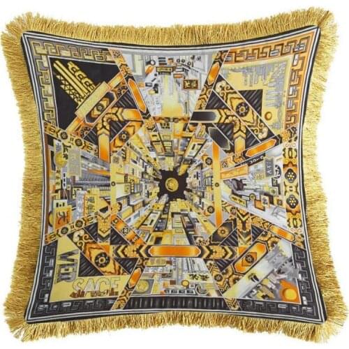 Printed Thicken String Pillowcase Hotel Living Room Decor *women Throw Pillows Velvet Tassel Cushion Cover Soft Double