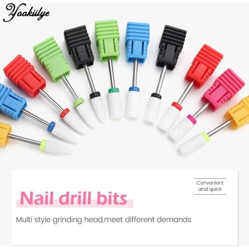 1pc Ceramic Nail Drill Bit for Electric Manicure Machine Milling Cutter Nail Files Buffer Nail Art Tool Pedicure Grinding Head