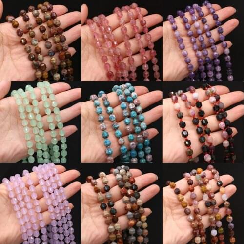 Natural Stone Semi-precious Stones Faceted Beaded Handmade Crafts DIY Necklace Bracelet Anklet Jewelry Gifts for Women 8mm