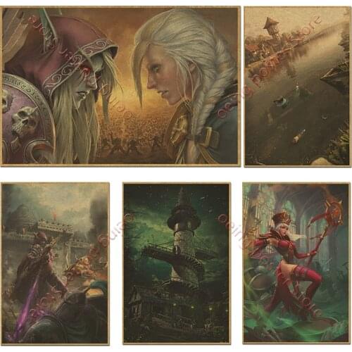 Popular Classic Games The Poster Decoration Painting of World of Warcraft on Kraft Paper Poster Painting Wall Art Cuadros Decor