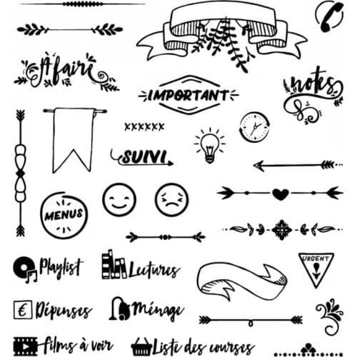 French words/ Bullet Journal Transparent Clear Stamp/Seal for DIY scrapbooking/photo album Decorative clear stampA1837