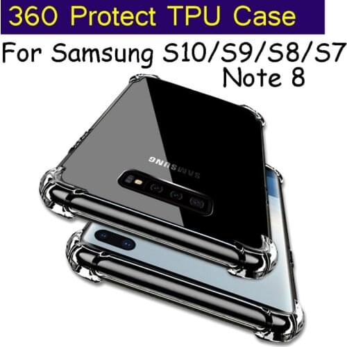 S7 edge S8 plus S9 S10 lite Note9 silicone Cover For Samsung Galaxy A6 A7 A8 plus A9 J5 J6 J7 J8 2018 clear TPU shockproof Case