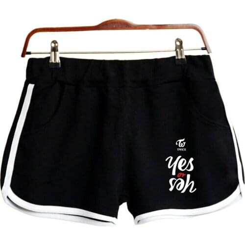 TWICE YES OR YES Printed Summer Girls Shorts Cute Casual Kpop Women Sexy Fashion Harajuku Tight Shorts Girls Biker Shorts