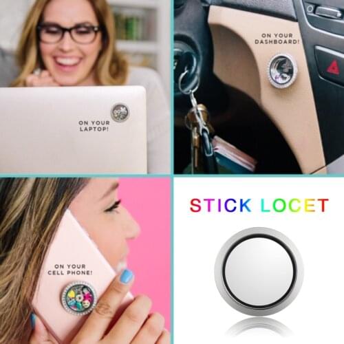 Jewelry Stick Glass Floating Locket for Cellphone 30mm 25mm Alloy Steel Living Lockets Memory Stone Charm Storage Box 3M Include