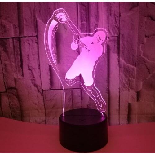 LED 3D Night Light Major Baseball Sports Ice Crack Base Acrylic Nite Lamp With Touch And Remote Lamps Lights Kids Decoration