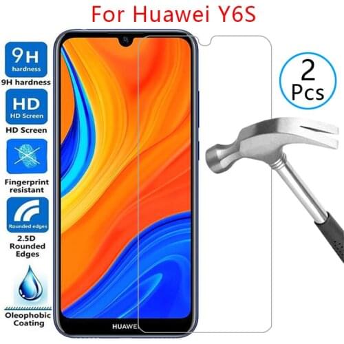 Tempered glass screen protector for huawei y6s 2019 case cover on huaweiy6s y 6s 6 y6 s ys6 6ys protective phone coque bag 360