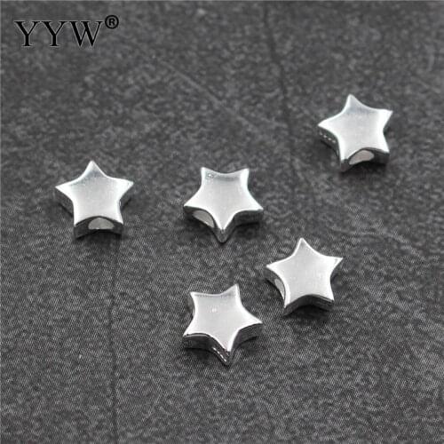 Silver color Star Beads DIY Bead Approx 2mm Sold By Lot Size:7.20x7.20mm