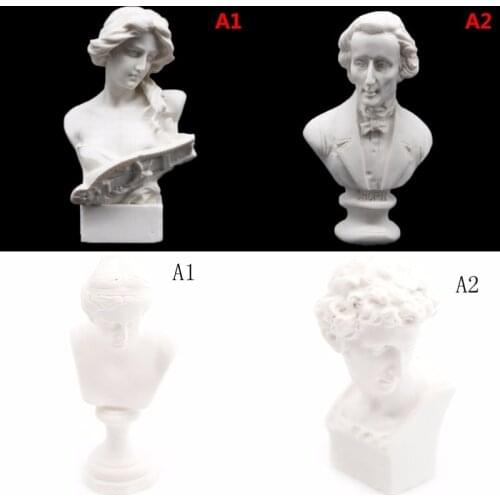1/12 Doll house Miniature Furniture Simulation White Resin Venus David Bust Sculpture Pretend Play House Toys for Kids Children