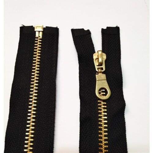 1Pcs 70Cm (27.5 inch) Jacket Style Brass Metal Divider Black Nylon Coil Zipper