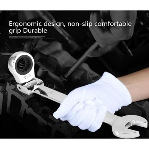 12pcs 8-19mm Multifunction Metric Flexible Ratchet Spanner Wrench Spanner Nut Polished Wrenches Tools