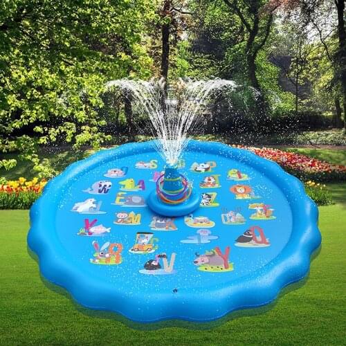170cm New Inflatable Ferrule Water Spray Round Water Splash Play Pool Playing Sprinkler Mat Yard Outdoor Fun PVC Swimming Pools