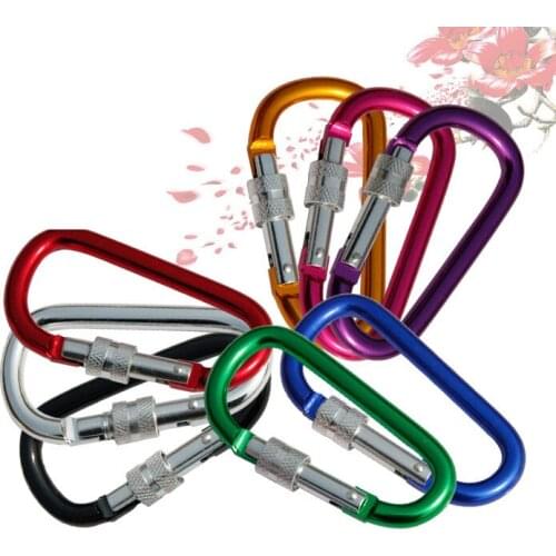 2000pcs D-ring Aluminum Alloy Screwgate Carabiner Rope Hook Quick-Hang Backpack Buckle Multi-color