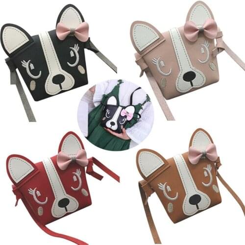 2019 Kids Girl Mini Cute Dog Bowknot Wallets Fashion Child Fashion Shoulder Bag Gifts