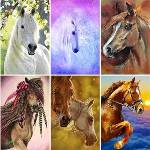 5D Diamond Painting Animal Flower Horse Full Square/Round Rhinestone Picture Hand Embroidery Sale Diamond Mosaic Home Decor Gift