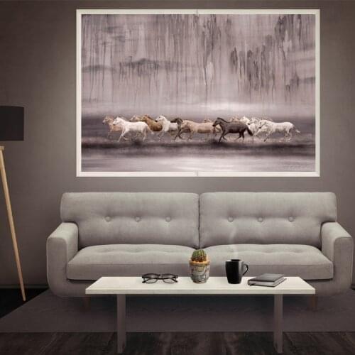 Abstract Animals Oil Painting Posters and Prints Wall Art Canvas Pianting Running Horses Pictures for Living Room Decor No Frame