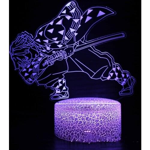 Acrylic Led Night Light Anime Demon Slayer Kimetsu No Yaiba Kamado Nezuko Agatsuma Zenitsu Figure Bedroom Decoration Lamp Gift