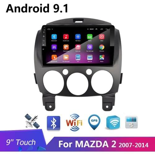 9 inch Android 9.1 2 din Car Radio Stereo For MAZDA 2 2007-2013 2014 Car Multimedia DVD Video Player Head Unit Navigation GPS