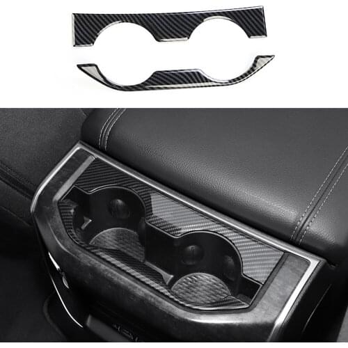 Carbon Fiber Colour Rear Drain Cup Panel Decorator Cover Fit For Dodge RAM 1500 2018 2019 2020 Pickup Interior Accessories