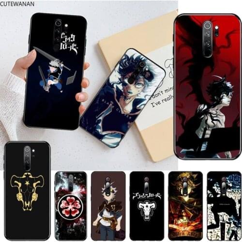 CUTEWANAN Black Clover Anime Asta Black TPU Soft Phone Case for Redmi Note 9 8 8T 8A 7 6 6A Go Pro Max Redmi 9 K20 K30 Pro
