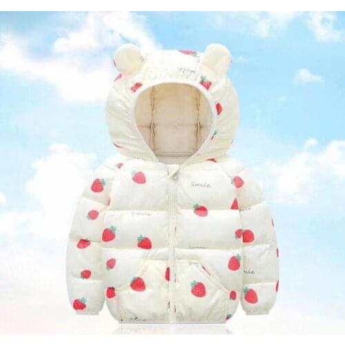 Girls Hooded Down Jackets Kids Coats Autumn Winter Boys Cartoon Warm Jacket Coat Baby Clothes Children Zipper Jacket Outerwear